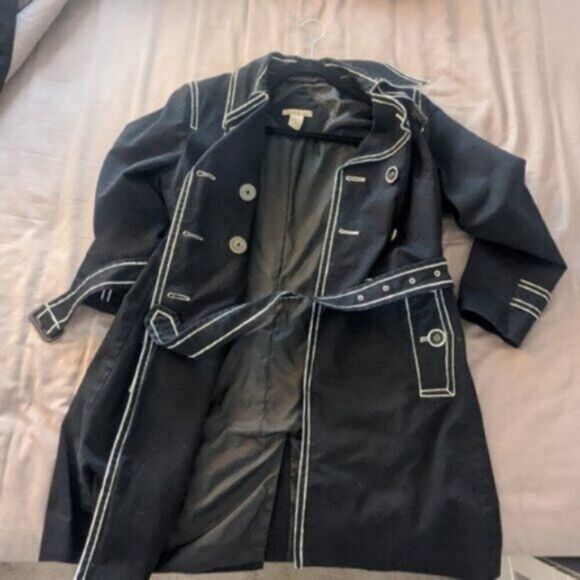 One of a Kind Hand Painted Massini Trench Coat M - Picture 7 of 13